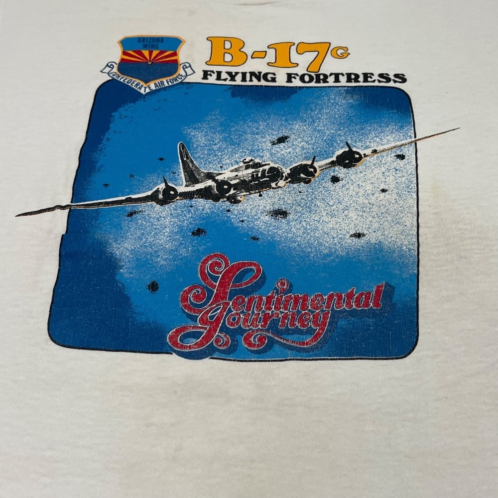 Vintage 80s/90s B-17G Flying Fortress "Sentimental Journey" Graphic T-Shirt